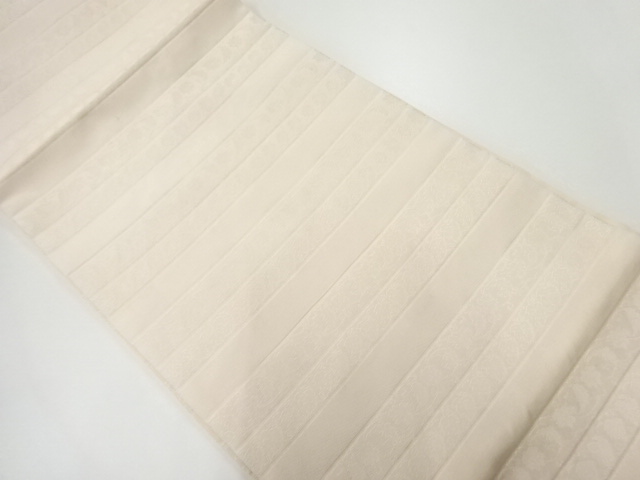 アンティーク　横段に華唐草模様織出し全通袋帯（材料）